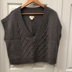MAEVE by Anthropologie Charcoal V-Neck Sweater Vest
